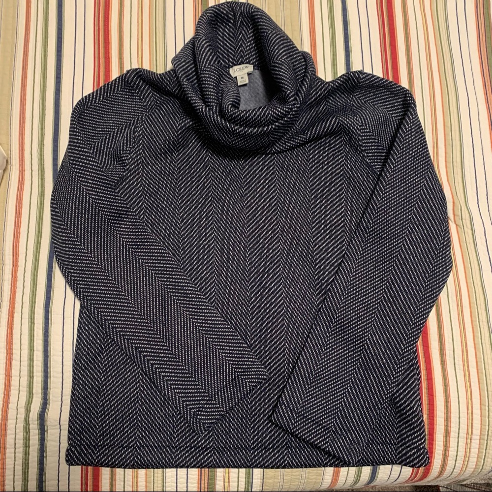 JCREW NAVY FLEECE LINED SWEATER
